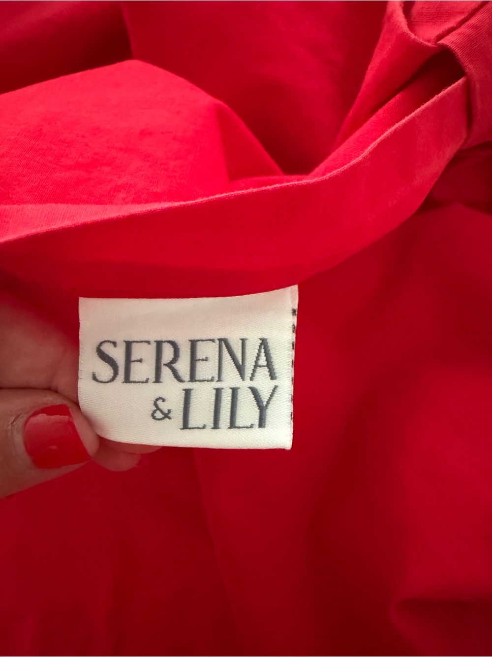 Set of 2 Serena & Lily Red and White Square Border Throw Pillow Covers - Picture 3 of 6